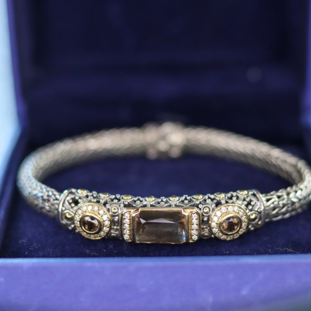 John Hardy Retired Quartz and Diamond Bracelet